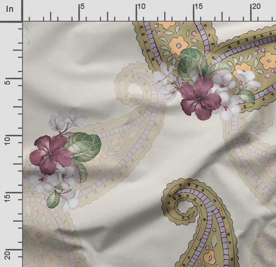 Soimoi Asian Paisley Print,  Cotton Cambric, Quilting Fabric Sold by The Yard 42 Inch Wide, Medium Weight Cotton Fabric,