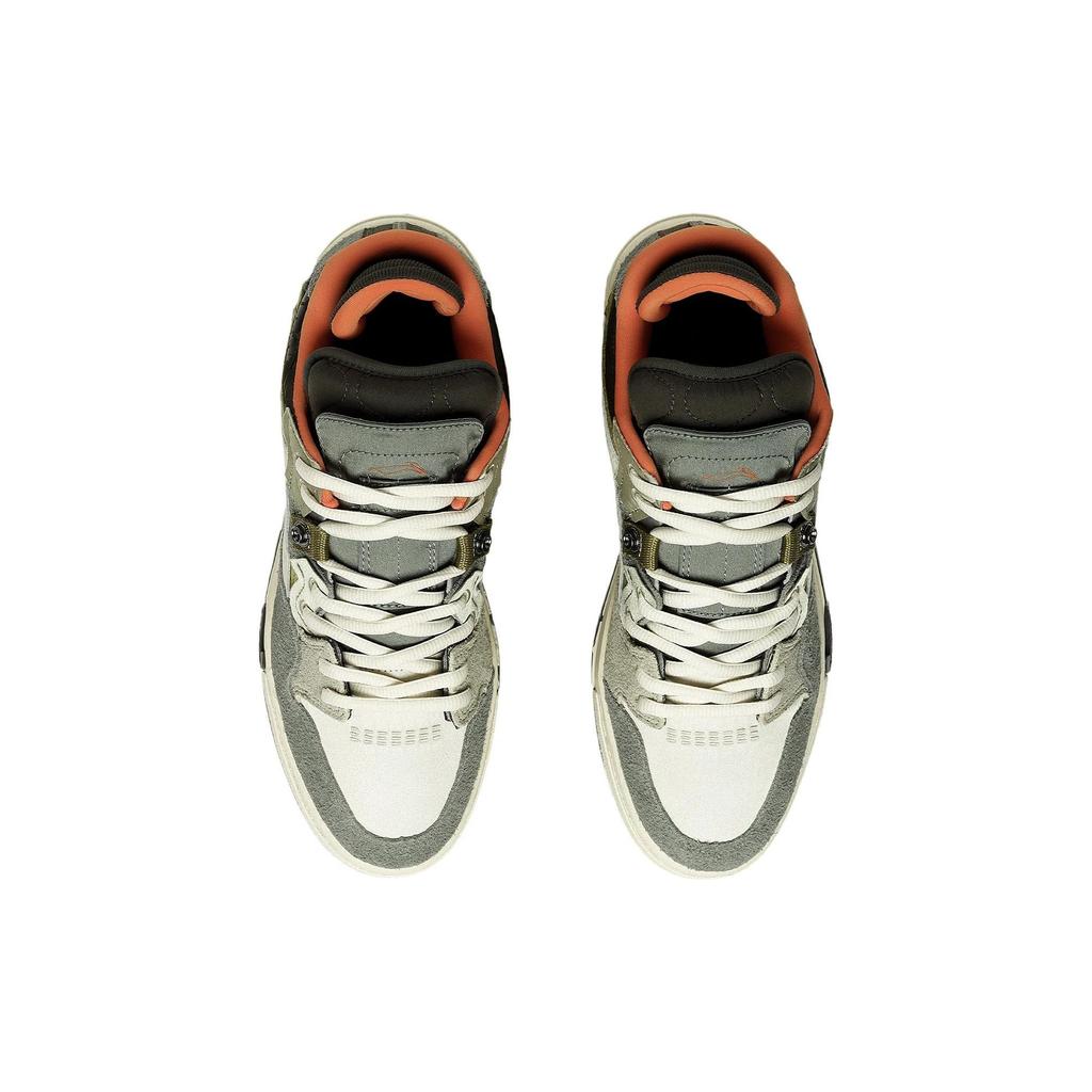 Li Ning We Wo Pro Suede Slip Resistant Durable Lightweight Low Top Skate Shoes Special Story Version Men Skate Shoes Gray-Green AECS049-1