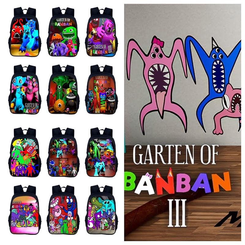 Garten Of Banban 3 40cm Cute And Colorful Cartoon Print Nylon Backpack For Boys And Girls Ideal For School