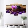 Obraz na plátně z pěti kusů Orchid Zen Spa Stones
