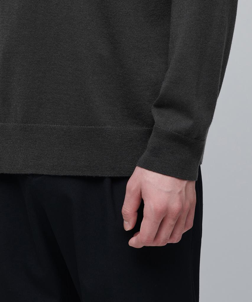 MUSINSA STANDARD Merino Wool Blend High Gauge Mock Neck Knit [Gunmetal]