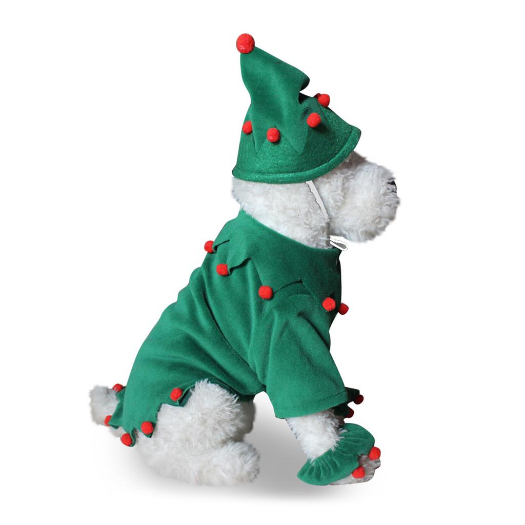 Verwandlung Hunde Overall mit Hut Set Weihnachten Hunde Pullover Winter Cosplay Party Kleine Hunde Pullover