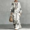 Folded Suit Fashionable Loose Cape Wide-leg Pants Printed European and American Robe