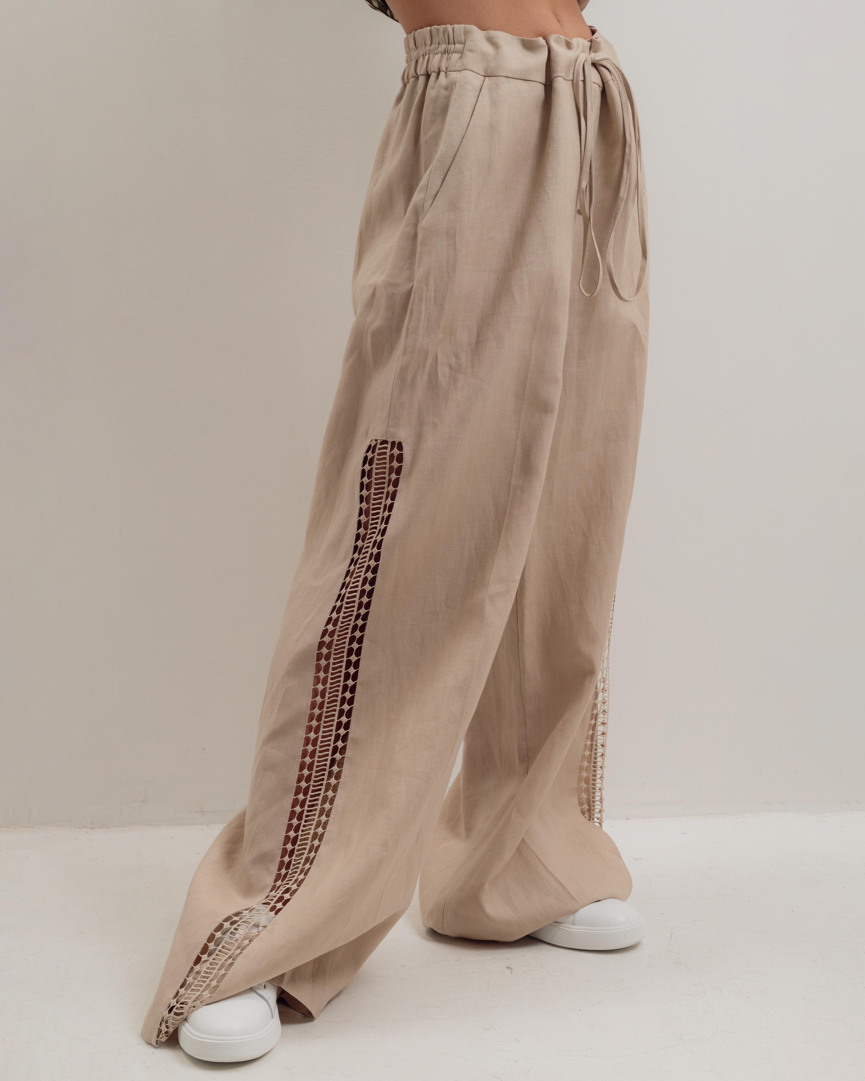 

Брюки жіночі Nagrada 3089 42 бежеві льон 44 бежевий