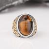 2026 NEW Men's 316L Stainless Steel Rings Vintage with Natural Stone Punk Fashion Jewelry for Male Anel Factory Direct Sales