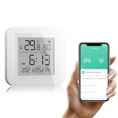 WiFi Smart Thermometer Hygrometer APP Control Indoor Temperature Humidity Sensor Work for Alexa Google Home for Home Automation