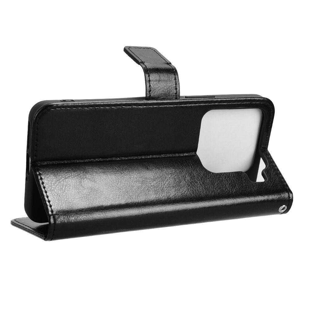 Flip Case for Xiaomi 15, Crazy Horse Wallet, Black