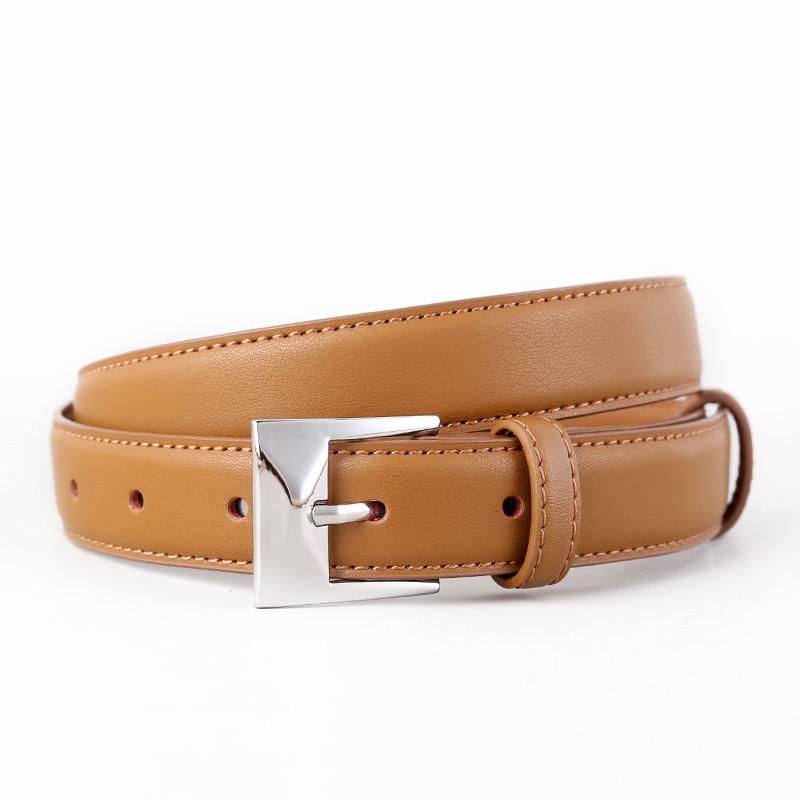 

Genuine Leather Womens Casual Belt With Pin Buckle For Jeans And Office Wear кавовий