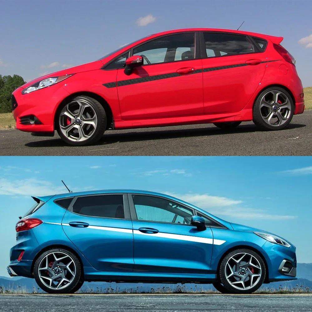 Car Waistline Vinyl Decal Side Door Stripes Graphics Racing Sticker Accessories For Ford Fiesta ST200 Hatchback Sedan ST RS