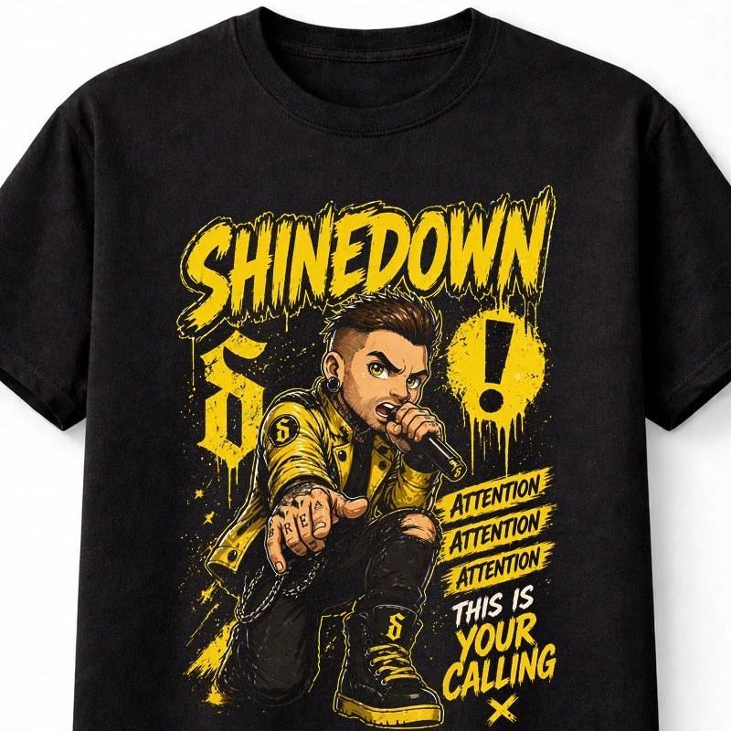 Shinedown Attention Attention Rock Band Graphic Music Fan Unisex TShirt S
