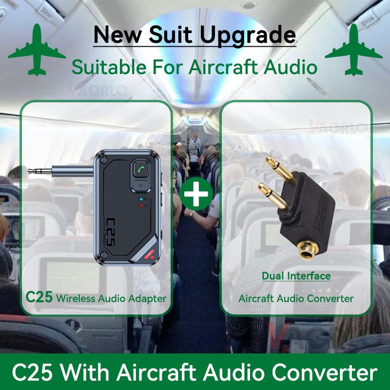 Car Audio Transmitter Receiver Bluetooth 5.3 Wireless Adapter 3.5MM AUX HIFI Music With Mic For Car Airplane TV PC Headphone