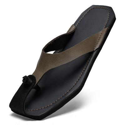 Moda Nueva Marca Cuero Genuino Chanclas para Hombre Zapatos Clásicos de Verano Chanclas de Moda Casual Lujo Chanclas de Exterior Alta Calidad Planos de Playa
