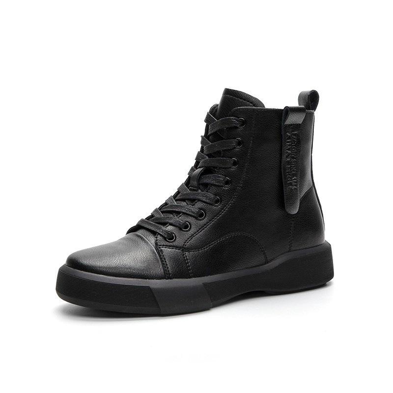 British style short boots Martin boots autumn and winter new thick-soled retro flat-bottomed velvet round head trendy cool short boots