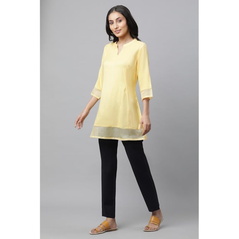 Aurelia Damen Uni A-Linien Kurti | V-Ausschnitt Kurti für Damen | Uni Kurti für Damen | Schöner Regular Fit Kurti für Damen