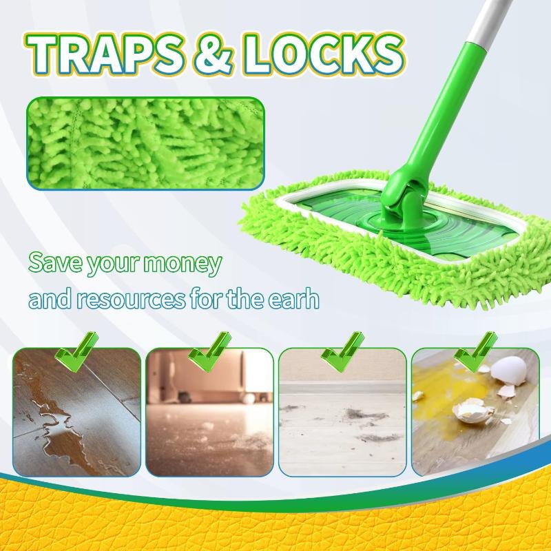 4Pcs Reusable Mop Pads With High Water Absorption And Ultra-Fine Fiber Cleaning Pads That Can Firmly Adhere To Most Standard Mop