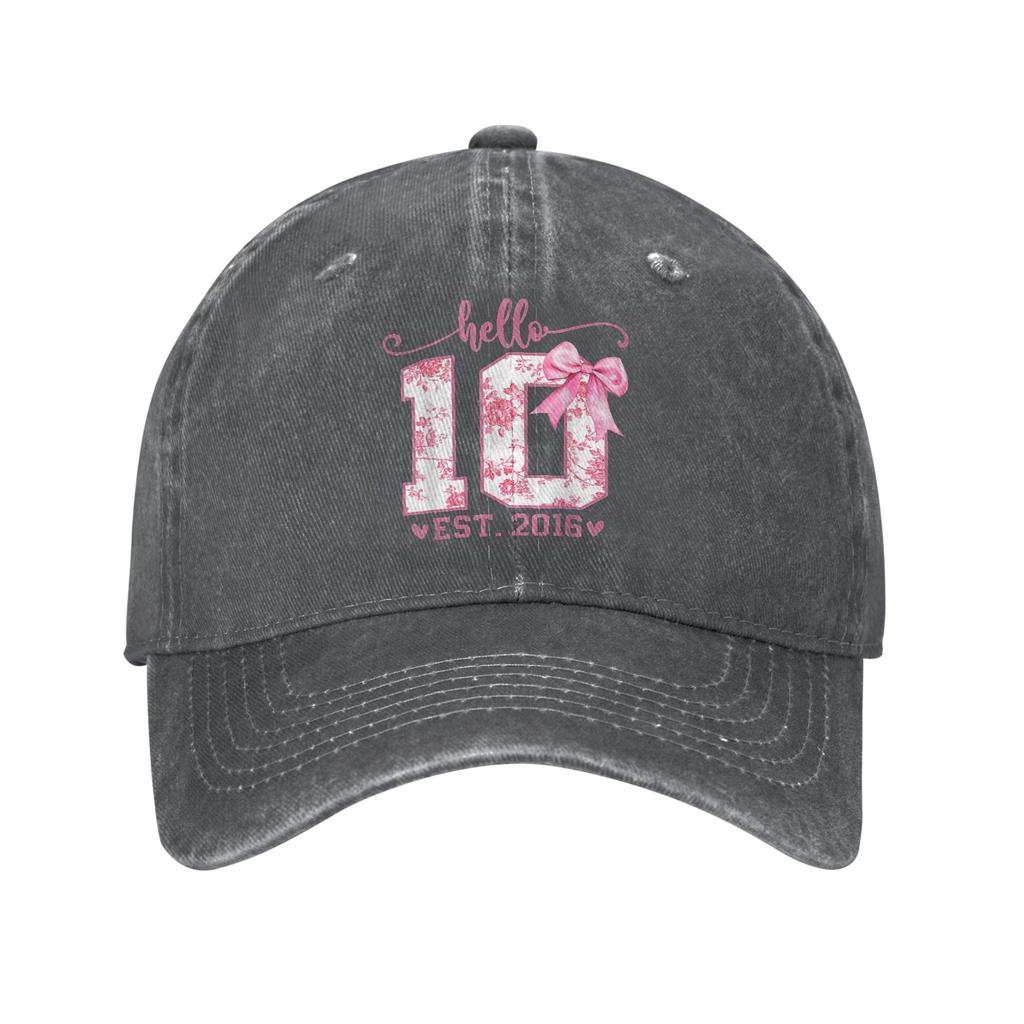 Hallo Ten EST 2016 10. Geburtstag Coquette Schleife 10 Jahre Lässig Baseballkappe Frühling y2k Niedliche Baseballkappen