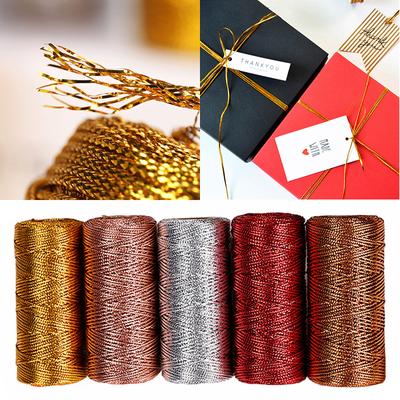 100M 1,5 mm Golddraht Makramee-Kordel Basteln Handarbeit Seil Band Schnur Geschenkpapier Vintage Faden Bindfäden DIY Nähen Home Party Dekor