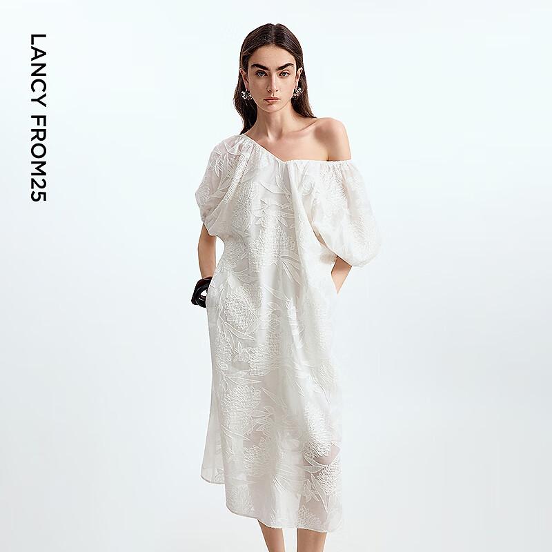 

Langzi Yang 25 Series V-Neck Embroidered Short Sleeve Midi Dress XL