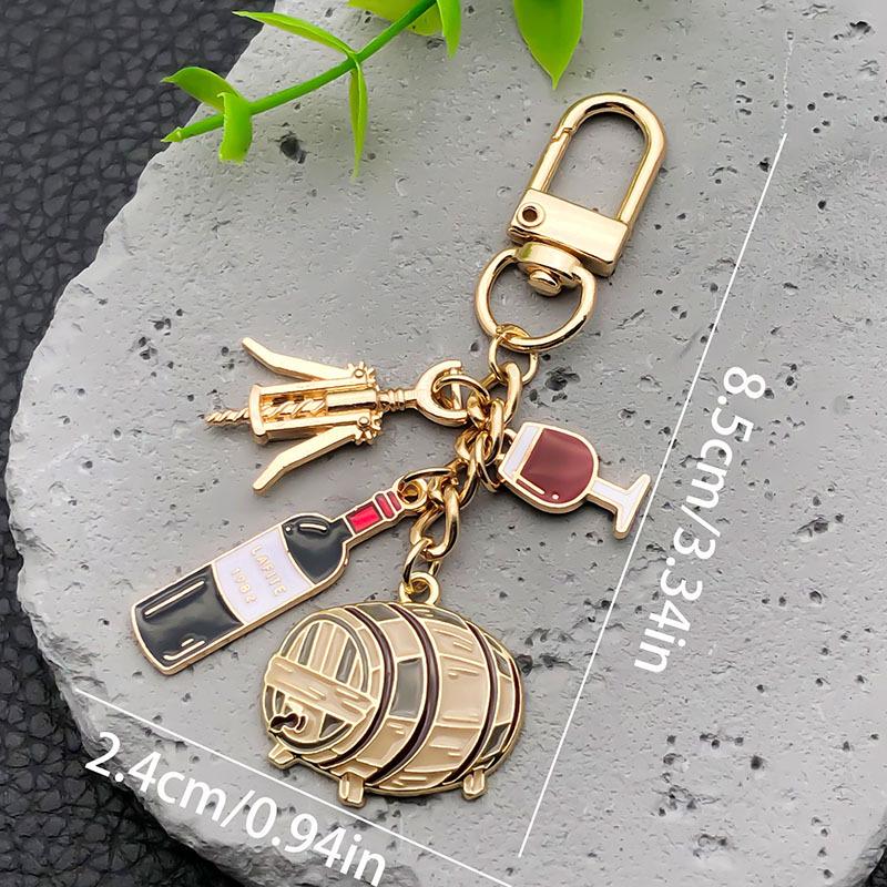 Red Wine Corkscrew Keychain with Oil Drip Design - Perfect for Wine Lovers and Celebrations