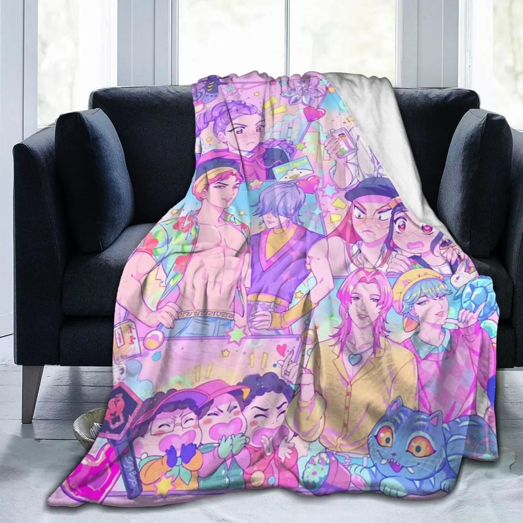 K-Pop Group 'Demon Hunter' Warm And Soft Sofa Blanket Flannel Nap Blanket Living Room Office Bedroom Cartoon Sofa Travel