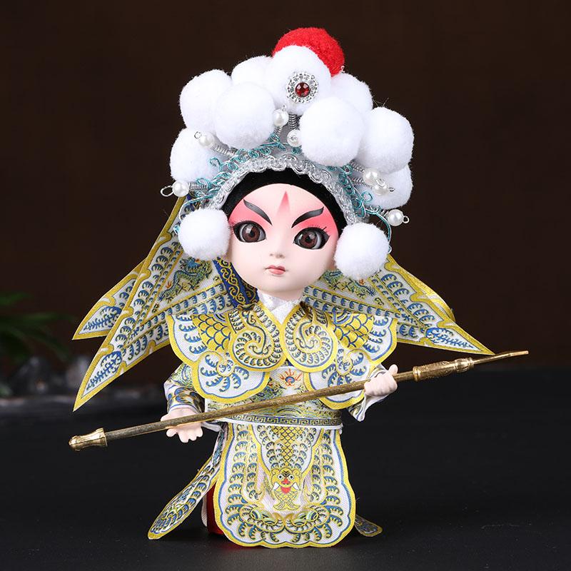 Chinese Opera Character Decoration Silk Doll Peking Opera Mask Doll Chinese Handmade Decorative Gifts Shop decoration Doll