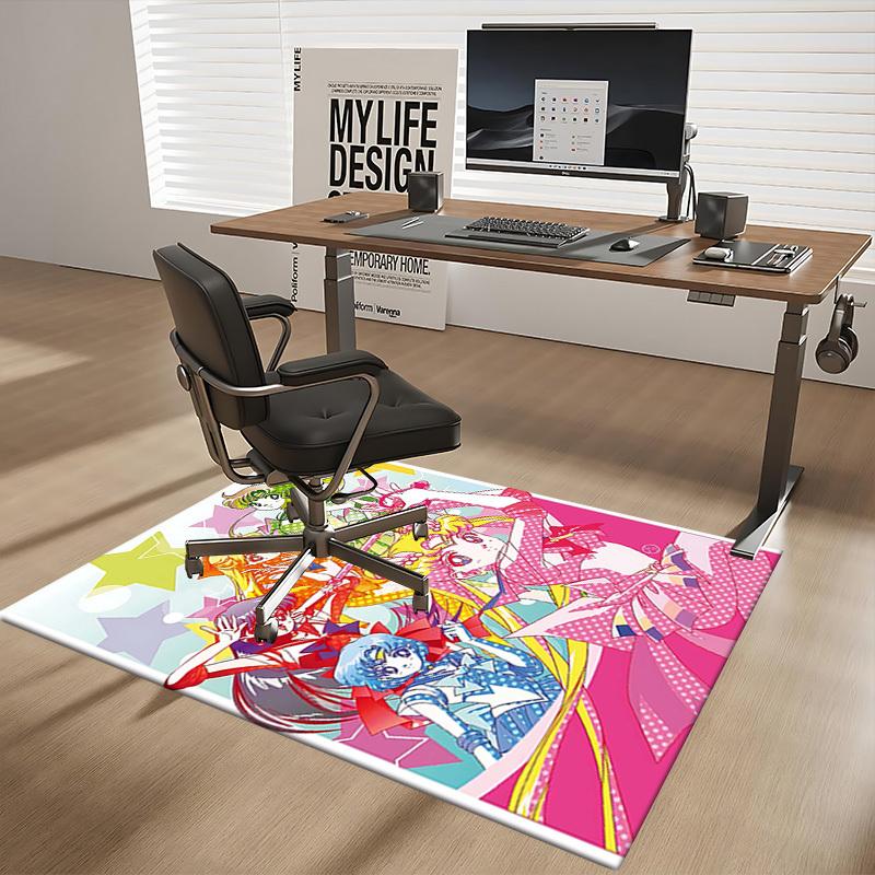 1pc Sailor Moon Anime Cartoon Design Chair Mat - Non-Slip Carpet for Office, Home Decor, Living Room, Bedroom, Game Room - Perfect Gift for Fans.O059