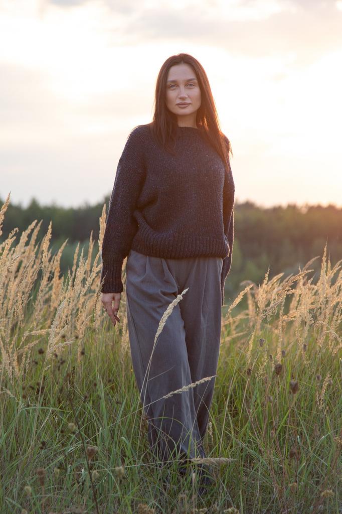 Midnight Sky Wool Sweater Navy Blue /
