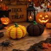 Set of 2 Halloween Pumpkin Decorations Festive Holiday Tabletop Ornaments Home Seasonal Display