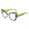 New retro large frame cat eye anti-blue glasses classic daily commuting dating versatile plain and thin flat glasses