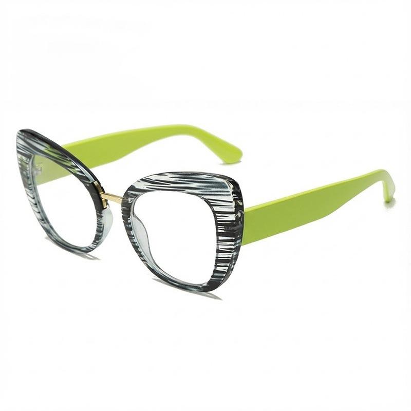 New retro large frame cat eye anti-blue glasses classic daily commuting dating versatile plain and thin flat glasses
