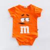 Baby Cotton Short Sleeve Romper For Newborns With Solid Color And Letter Print Design