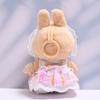 Flower Dress Sitting Labubu Cloth Rose 17cm Plush Dolls Clothes  Children Gift