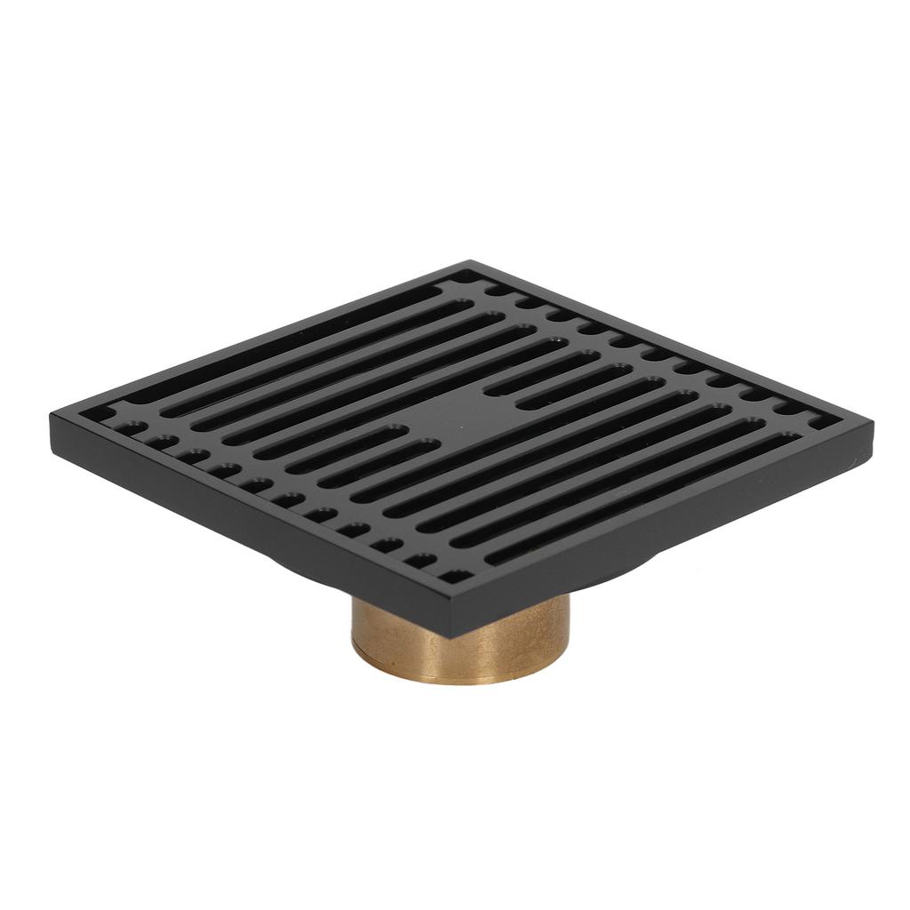 Shower Floor Drain Copper Odorproof Black Large Displacement Floor Drain Set for Bathroom Toilet