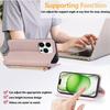 For Samsung Galaxy S25 Edge S24 S23 S22 S21 Ultra FE Wallet Case with Mirror, Wristlet & Crossbody Strap, Zipper Card Holder