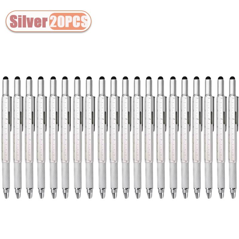 6 in 1 Multi Level Pen Stylus Multi Tool Pen with Touch Screen Caliper Level and Screwdriver Office Tool Creative Stationery
