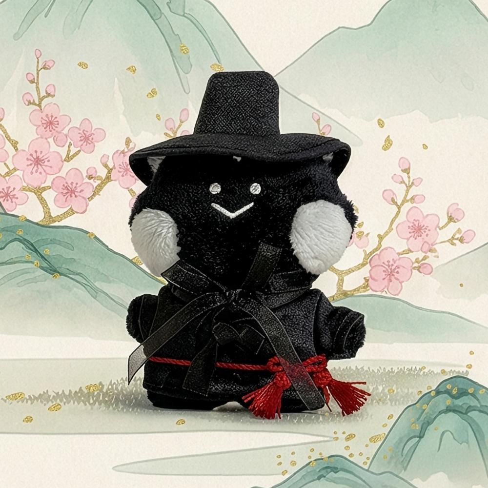 LINE FRIENDS minini RENINI K-Souvenir Grim Reaper Plush Doll Keychain