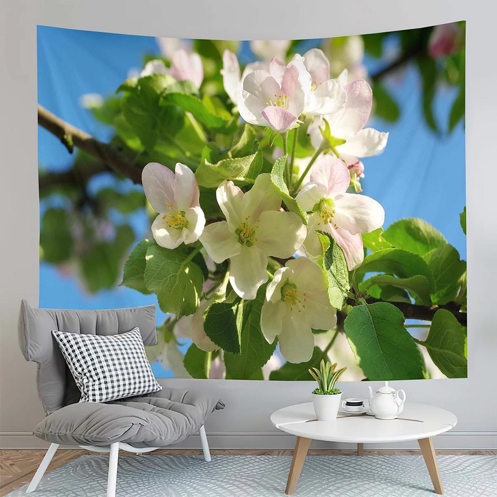 Spring Flowers Tapestry Green Grass Swing Tapestry Natural Scenery Tapestry Art Tapestries Home Living Room Bedroom Dorm Decor