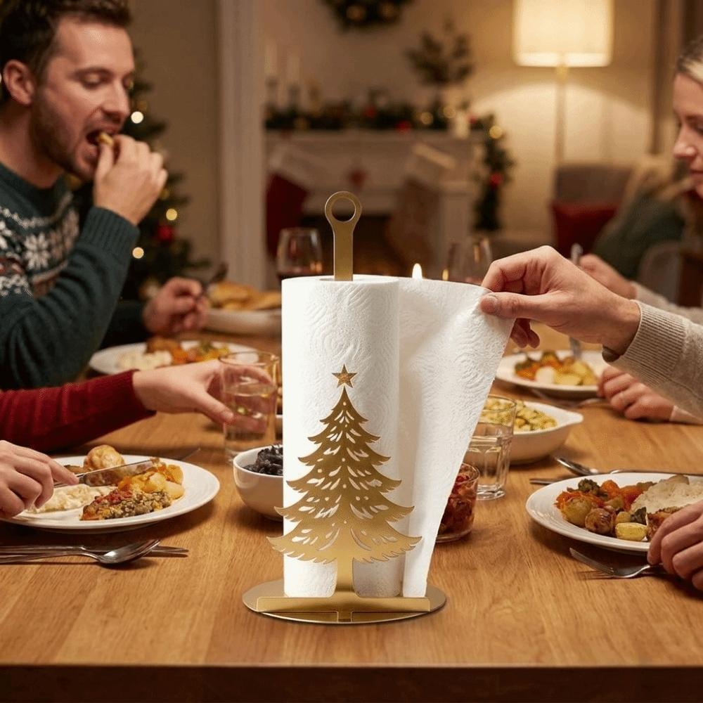 Freestanding Christmas Tree Shaped Tissue Holder Weighted Base Kitchen Paper Holder Desktop Decor