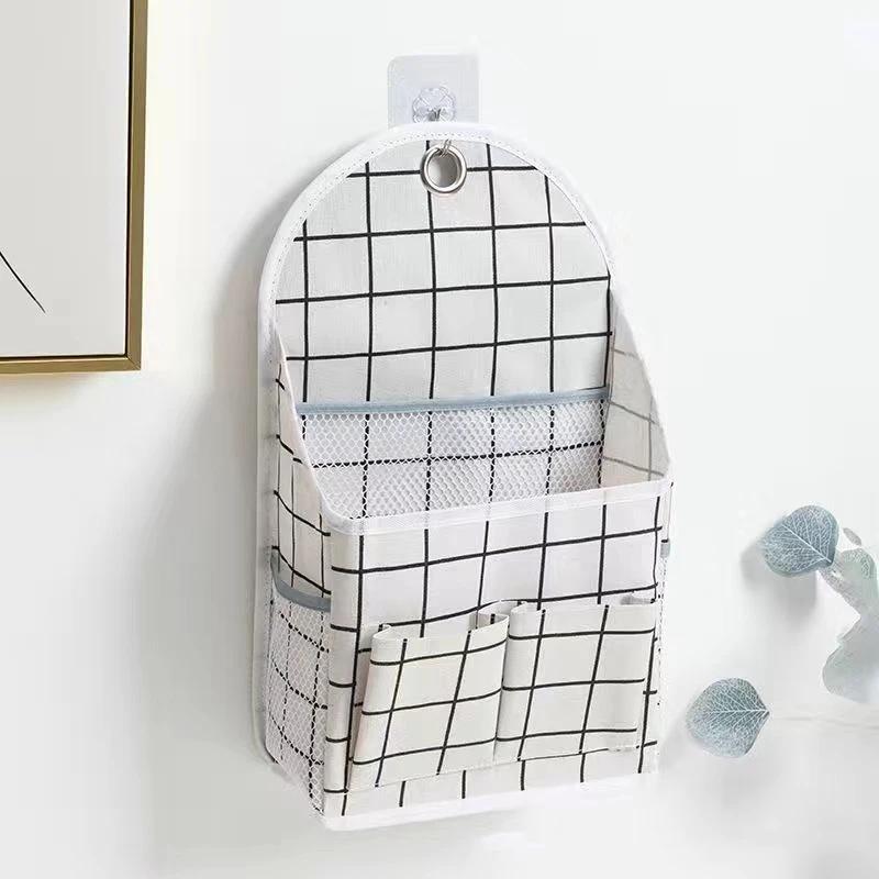 Fabric Hanging Storage Bag for Dormitory Wall Mounted Wall Door Bags Dual-Pocket Side Mesh Organizer Book Magazine Phone Holder