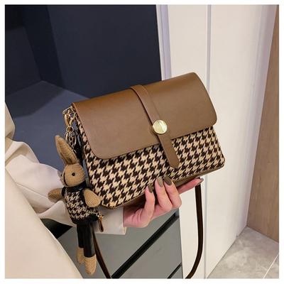 1 Pcs Qianniao Grid Bag Women's Bag Fashionable One Shoulder Crossbody Small Square Bag