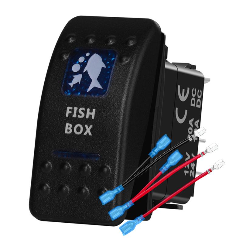 12v/24v Blue Led Light 5 Pin On Off SPST Rocker Switch 7 Pin On Off On ARB Carling Style Car Boat Waterproof Pump Push Switch
