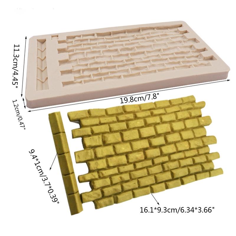 Brick Wall Texture Silicone Chocolate Mould Cake Decor Kitchen Baking Accessory