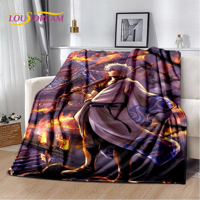 Gintoki Kagura Gintama Anime Soft Plush Blanket,Flannel Blanket Throw Blanket for Living Room Bedroom Bed Sofa Picnic Cover Kids