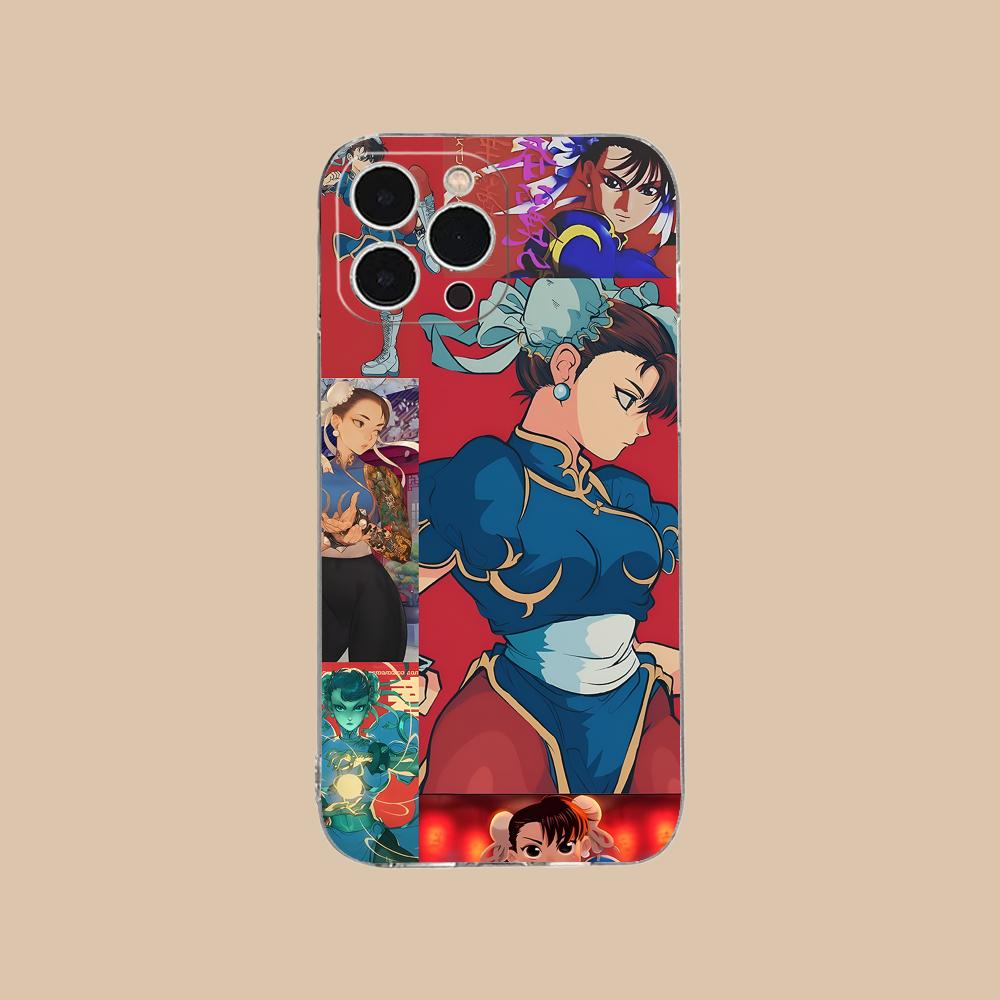 

Street Fighter Chunli Phone Case for iPhone 17 16 15 14 13 12 11 X XR XS Air Pro Max Plus Mini Clear Colorful Cover Cover Luxury iPhone XS Max