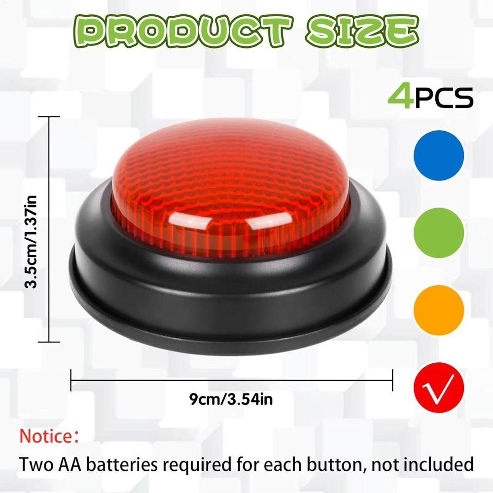 Answering Game Buzzer Lights & Sounds Buzz Buttons Home Family Answer Buzzers Kids or Adults