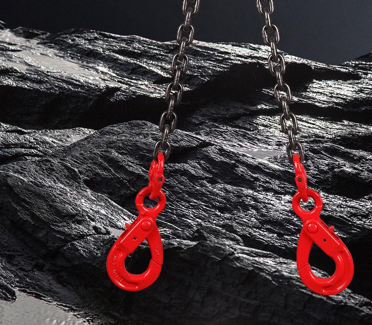 Double Hook Self-Locking Safety Lifting Chain for Crane, 2-3 Tons Capacity