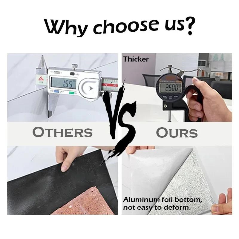 10-20Pcs 30cmx60cm Self-adhesive Marble Tiles Sticker Waterproof Floor Sticker PVC Tile Kitchen Bathroom Wall Sticker Home Decor