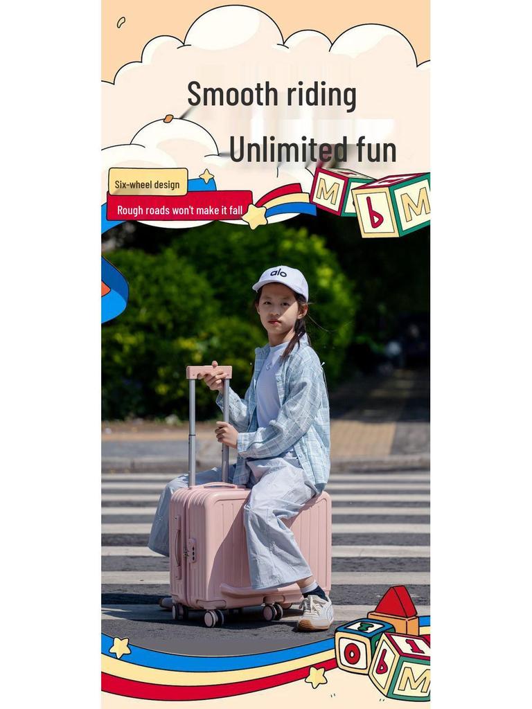 Children's Ride-On Suitcase with Universal Wheels & Combination Lock - 20 Inch