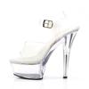 2025 summer little fresh girl high heel sandals women's crystal shoes thin heel hollow super high heel shoes