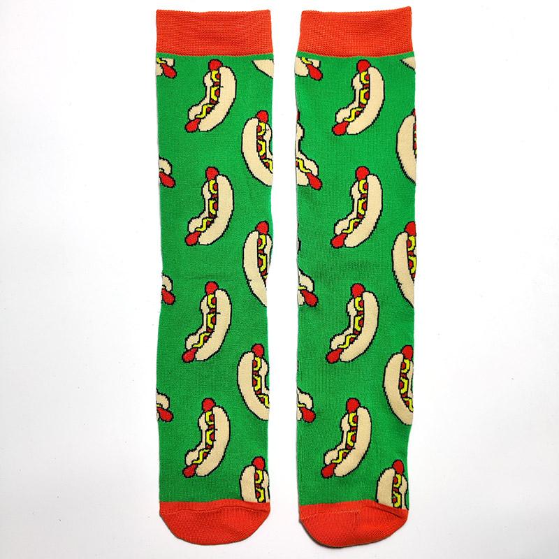Men Socks Letter Stripe Star Goddess of Liberty Eagle Pattern Couple Socks Gourmet Burger Sandwich Pizza Funny Cotton Socks